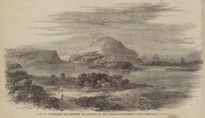 Isla y Bahía de Valentia, mostrando la Llegada del Escuadrón del Telégrafo de Robert L. Stopford